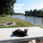 This is Serena relaxing and watching the Iowa River near Riverside, Iowa